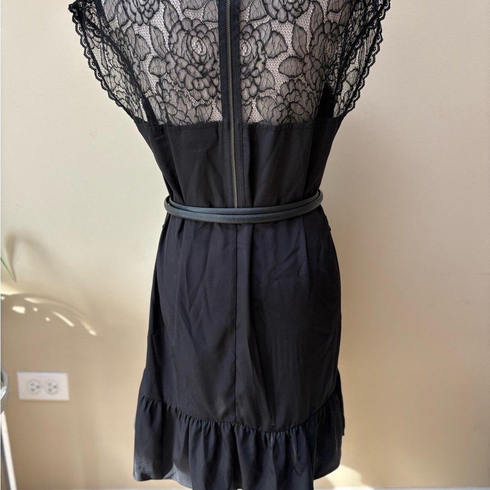 Black Lace Knee-Length Dress by ELLE - Picture 7 of 10